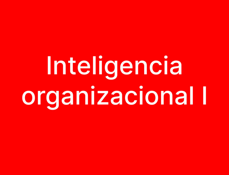 Inteligencia Organizacional I