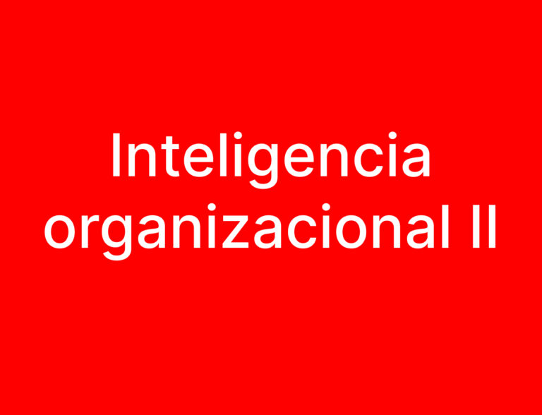 Inteligencia organizacional II