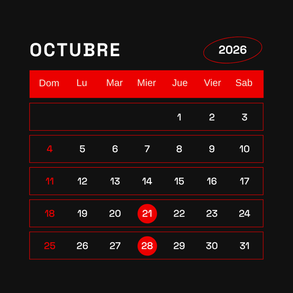 OCTUBRE superventas calendarioE